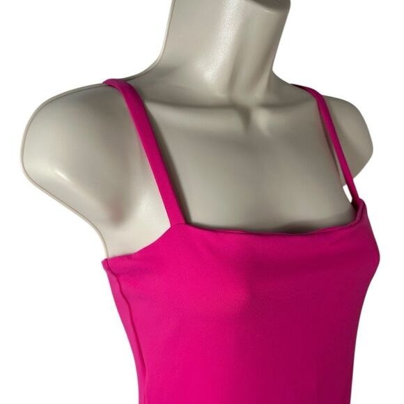 Susana Monaco Bright Pink Square Neck Slimming Bodycon Dress - Picture 5 of 7